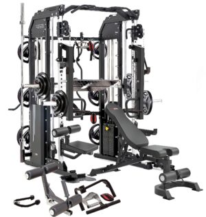 MiM USA Giant 1001 Appareil de musculation multistation, Machine  d'entraînement de musculation complète du corps, Commercial léger, 5  stations de gym multifonction à domicile
