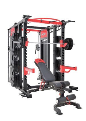 Commercial Home Gym - Smith Machine w/ Twin Cross Cables & Built-in 2*