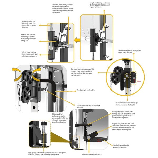 MiM USA Hercules EX, All-in-One Gym Trainer w/ 400 Lb Weight Stack, Full Attachment, Lifetime Warranty - Image 5