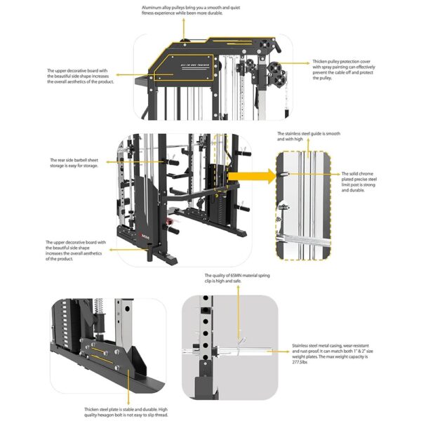 MiM USA Hercules EX, All-in-One Gym Trainer w/ 400 Lb Weight Stack, Full Attachment, Lifetime Warranty - Image 7