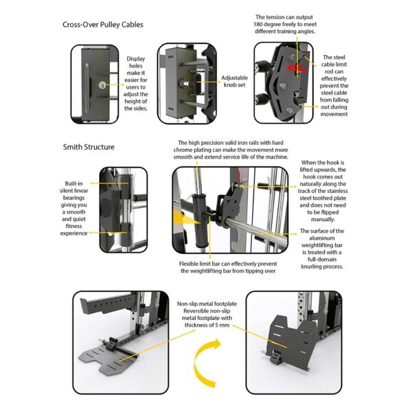 MIM USA Hercules Pro, All-In-One Home Gym, 400 Pounds Weight Stack & Adjustable Pulley Ratio (1:1 - 2:1) - Image 5