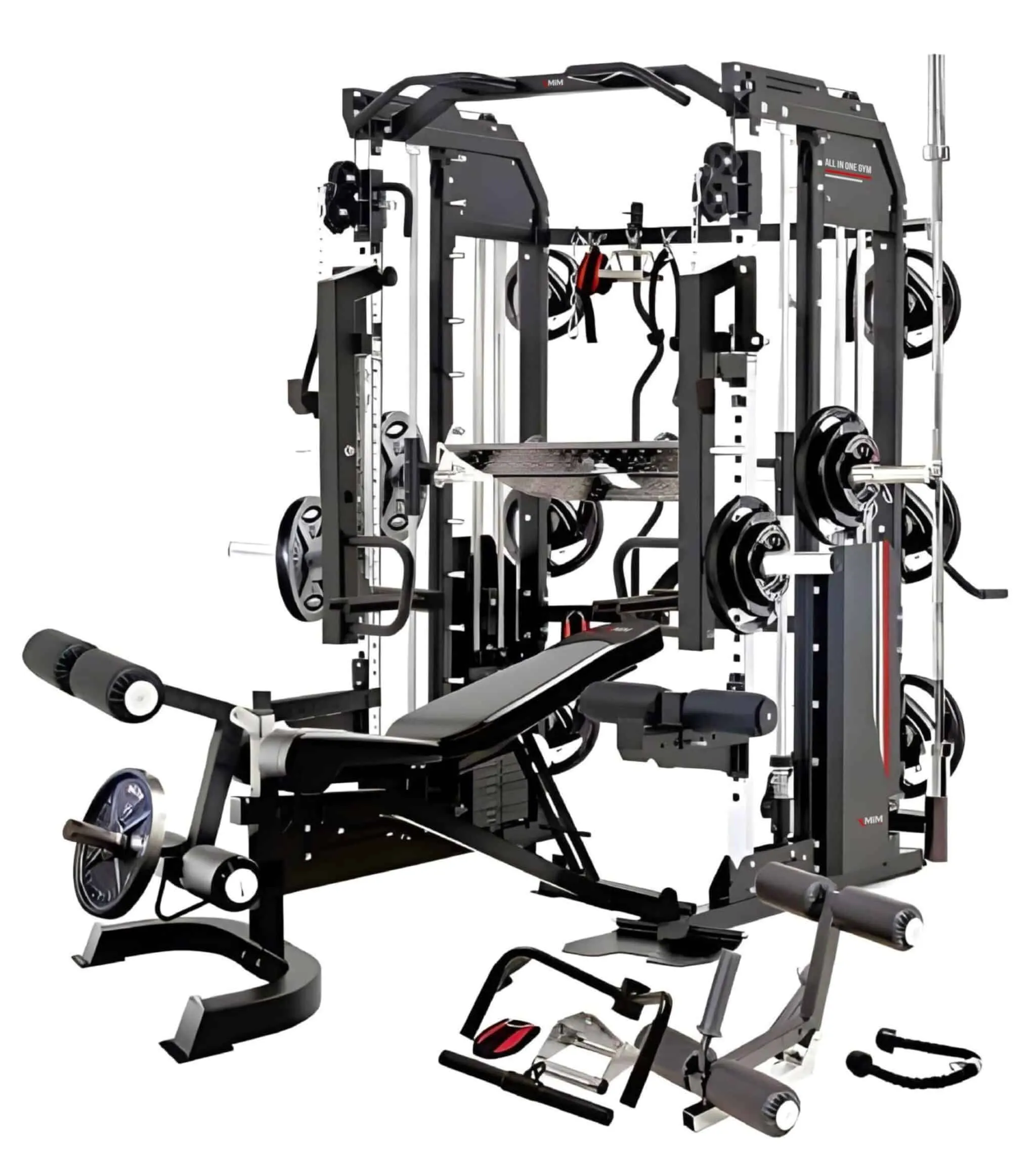 All-in-one home gym fitness equipment set