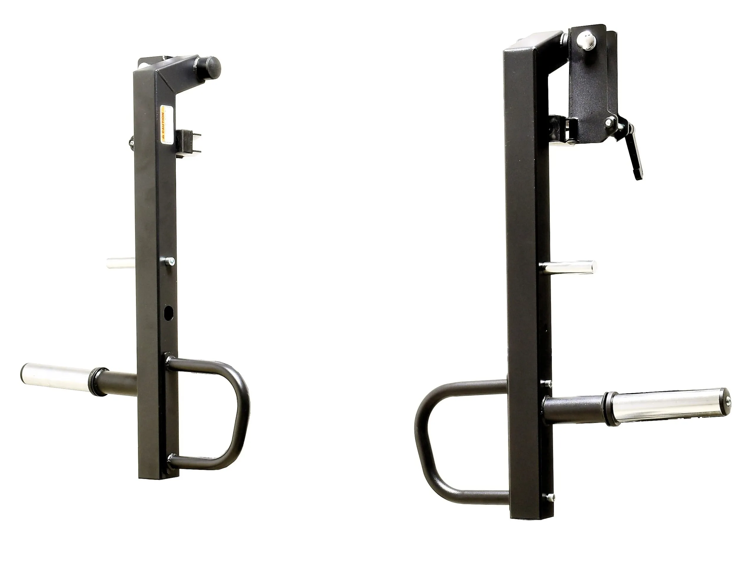 Black steel weight rack attachments for gym equipment