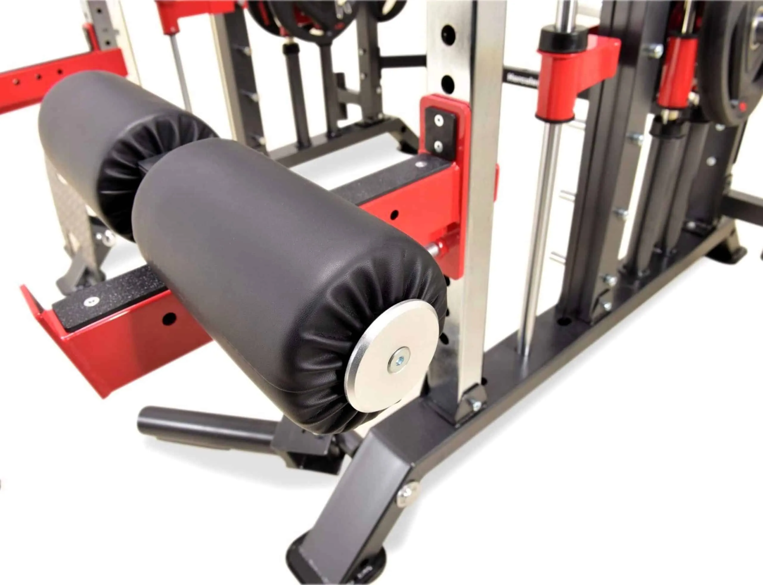 Leg curl machine gym equipment close-up
