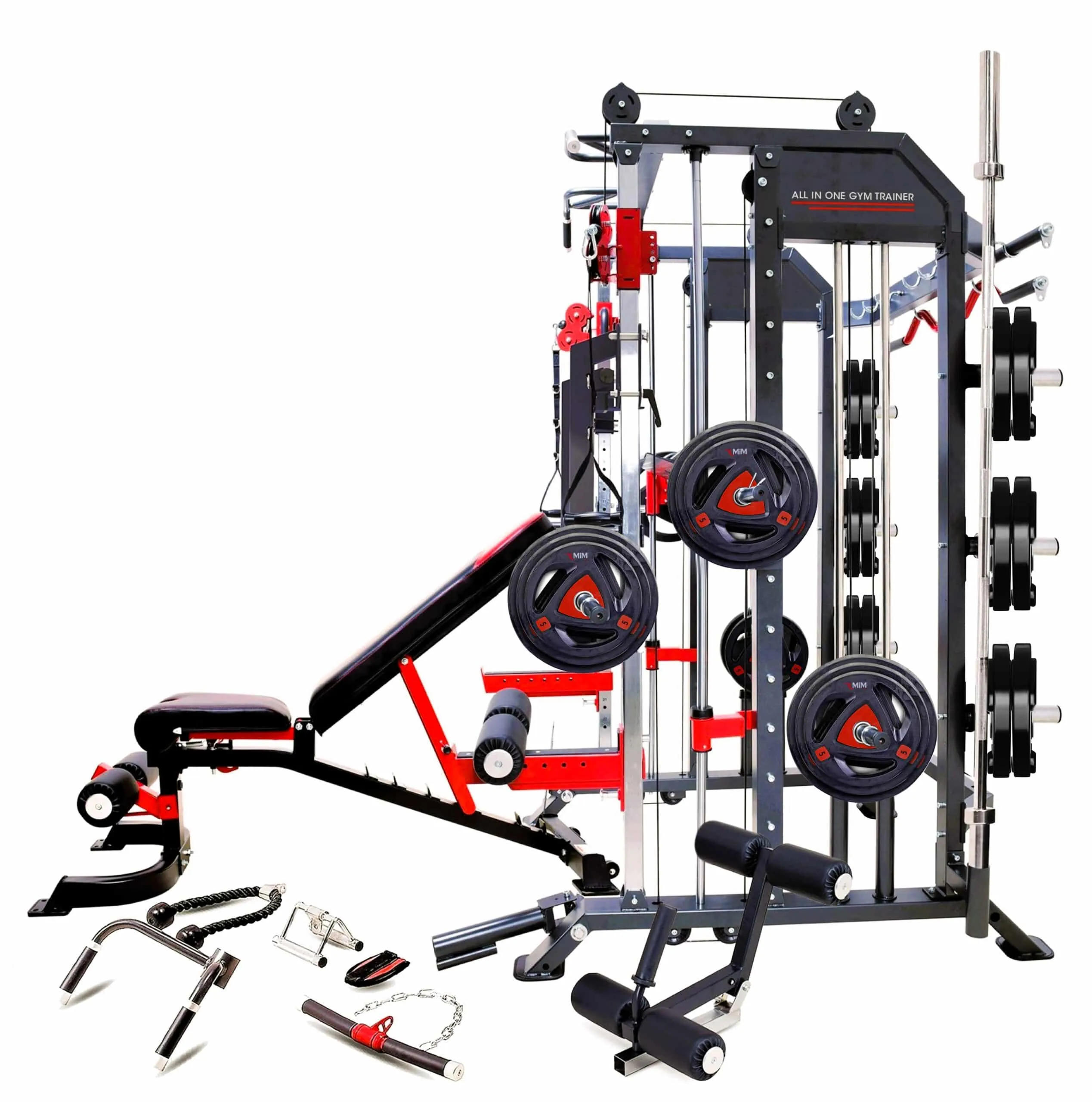 All-in-one home gym equipment with weights