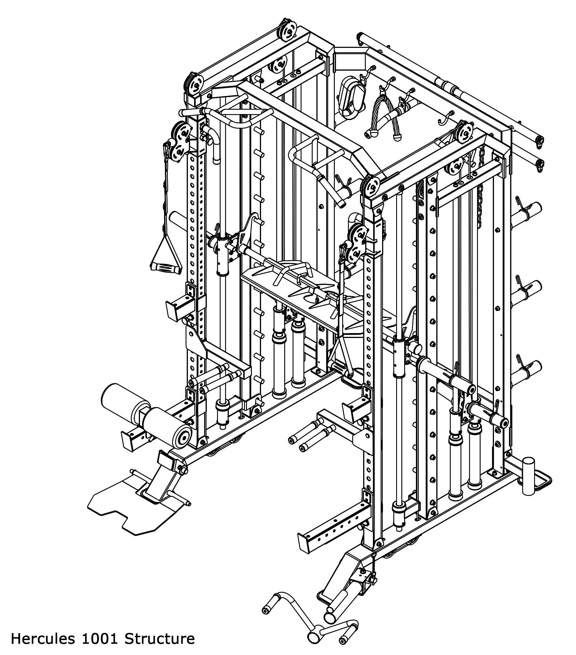 Hercules 1001 multi-function gym equipment diagram