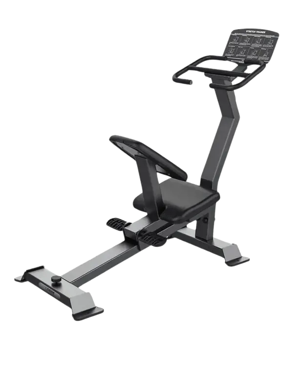 Compact stretch trainer exercise machine for flexibility workouts