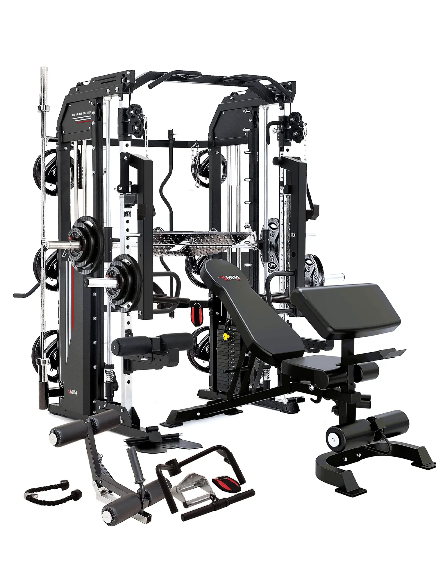 All-in-one home gym workout equipment set