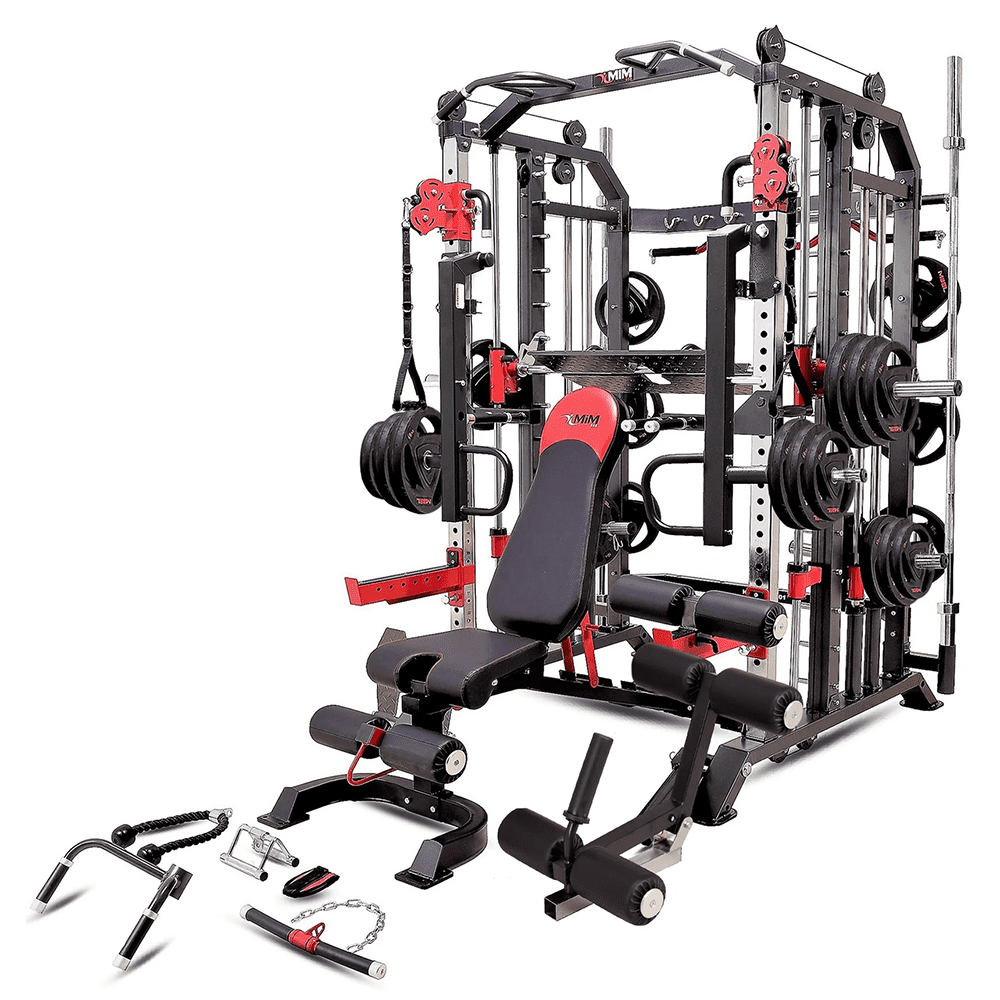 Multipurpose home gym workout machine with attachments