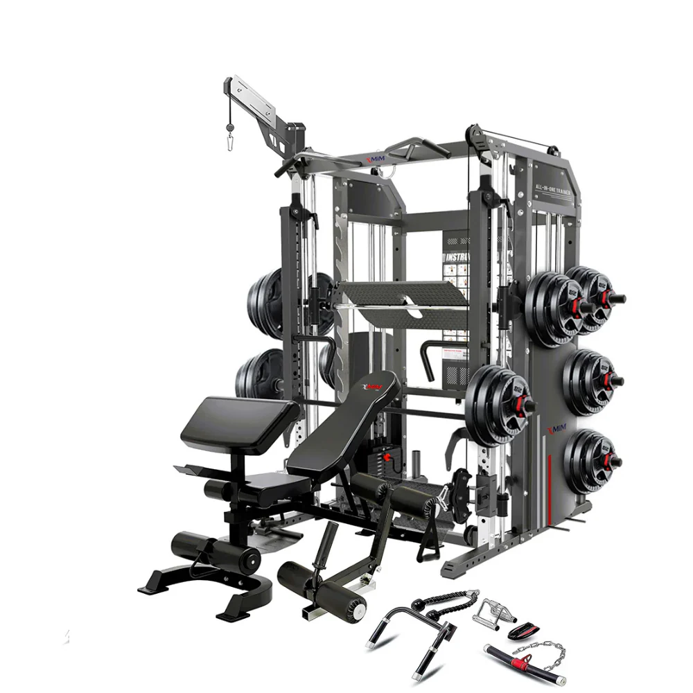 All-in-one home gym fitness machine with weights
